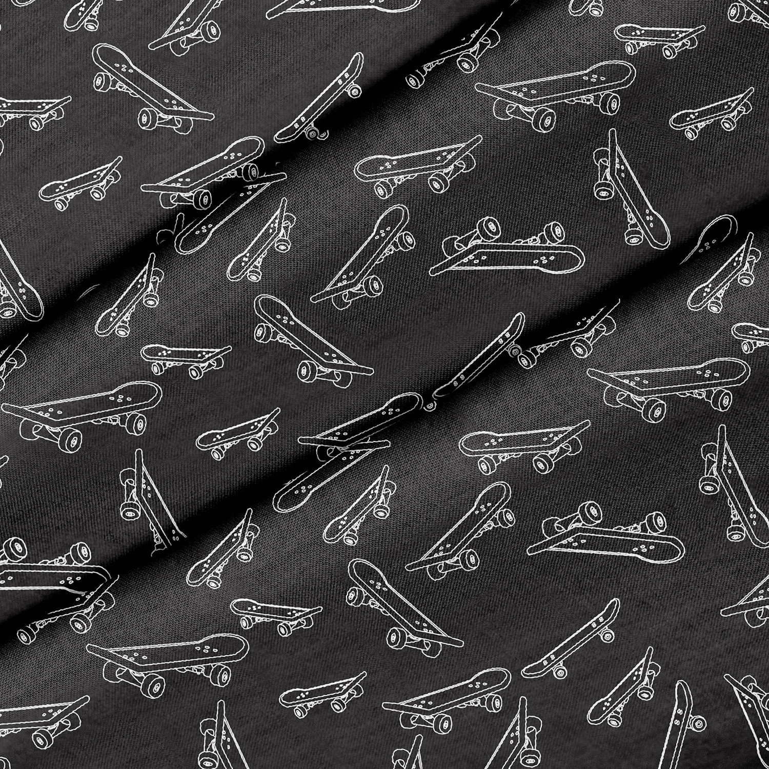 Skateboard Deck Theme Fabric, Premium Quality Fabric - For Quilting, DIY, Crafting Perfect For All Your Projects.