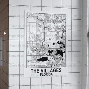 Florida, de dorpenkaart, lijnkaartkunst, afdrukbare kaart (SVG, PNG, PDF)