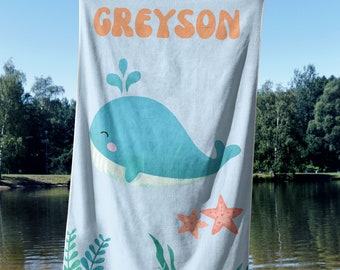 Personalized Beach Towel for boy, Custom Beach Towel for son, Towel for Kids, Custom Towel gift
