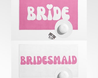 Personalized Bachelorette Beach Towel, Bride Beach Towel, Custom Bridesmaid Beach Towel, Beach Towel for women