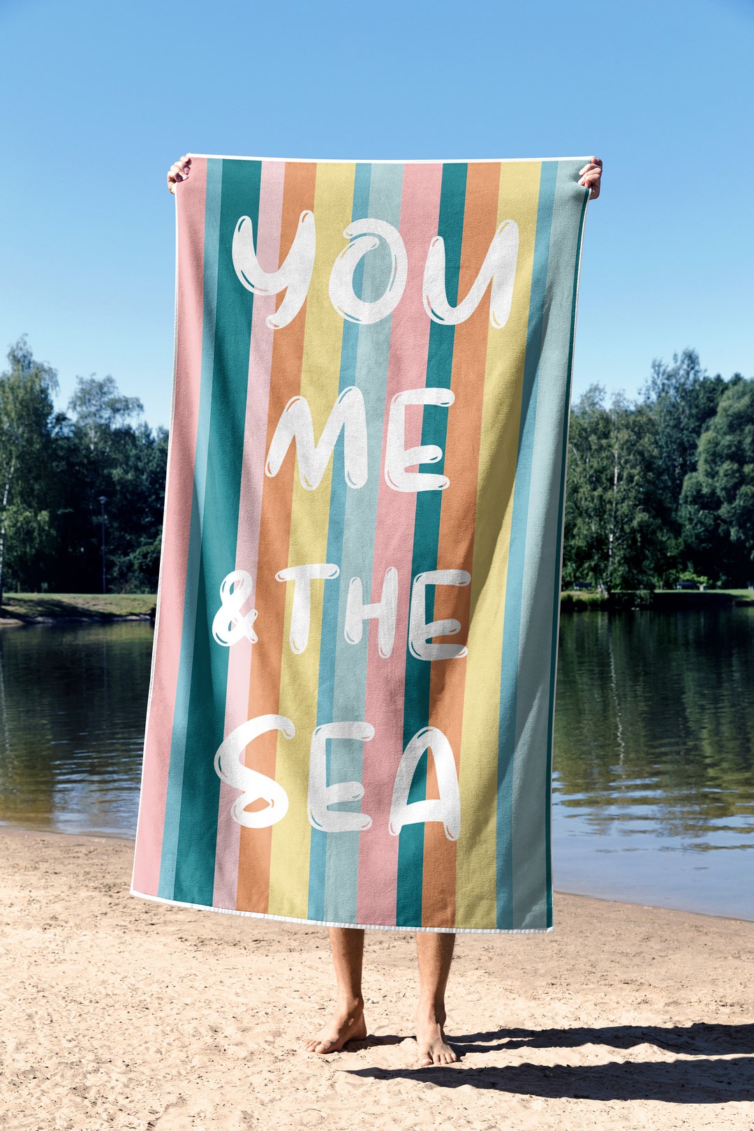 You Me and Sea Beach Towel, Honeymoon Beach Towel, Custom Beach Towel