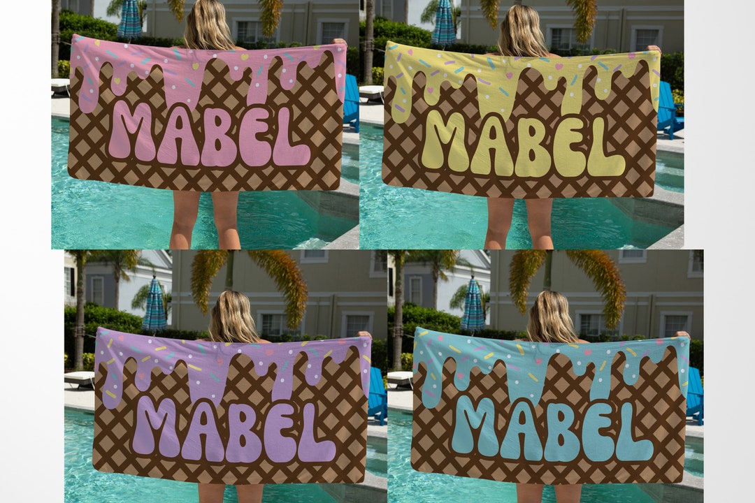 Personalized Ice Cream Beach Towel Ice Cream Beach Towel Etsy