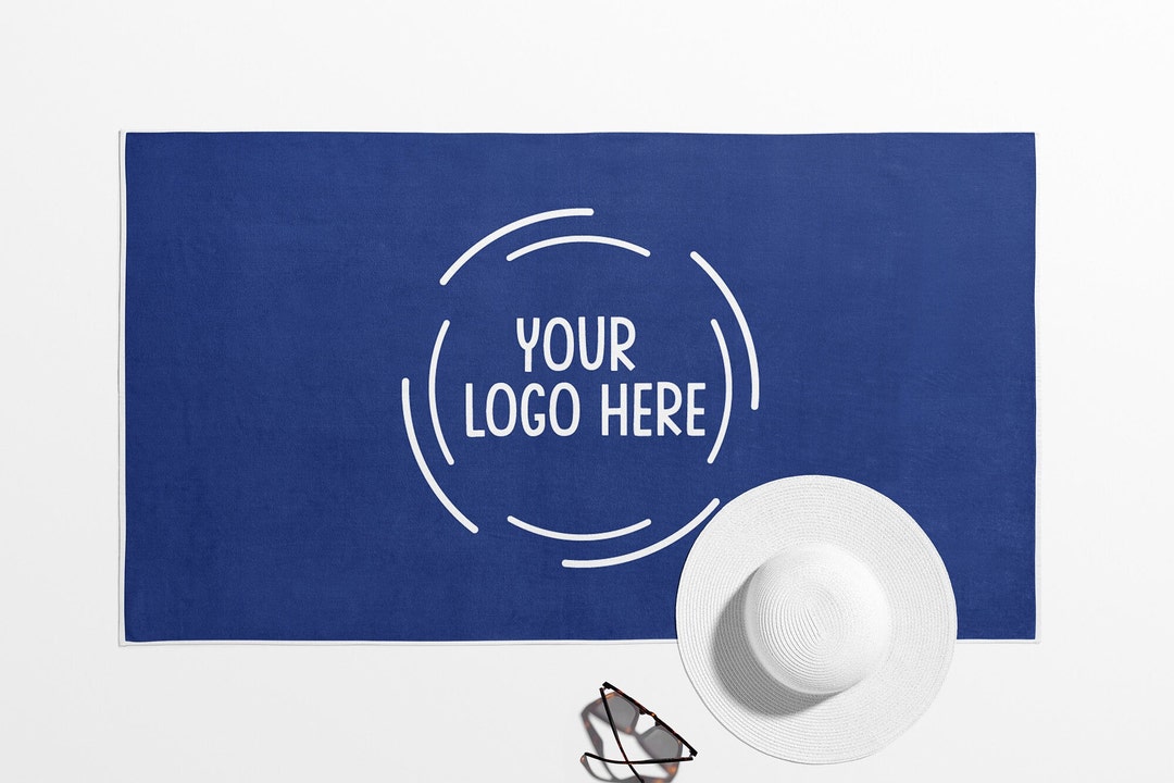 Personalized Beach Towel With Logo, Logo Design on a Towel, Custom Team Sport, Company Logo