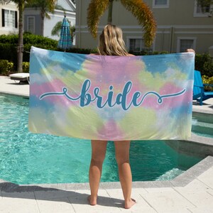 Personalized Beach Towel for women, Name Beach Towel, Bride Beach Towel, Gift for bridesmaid