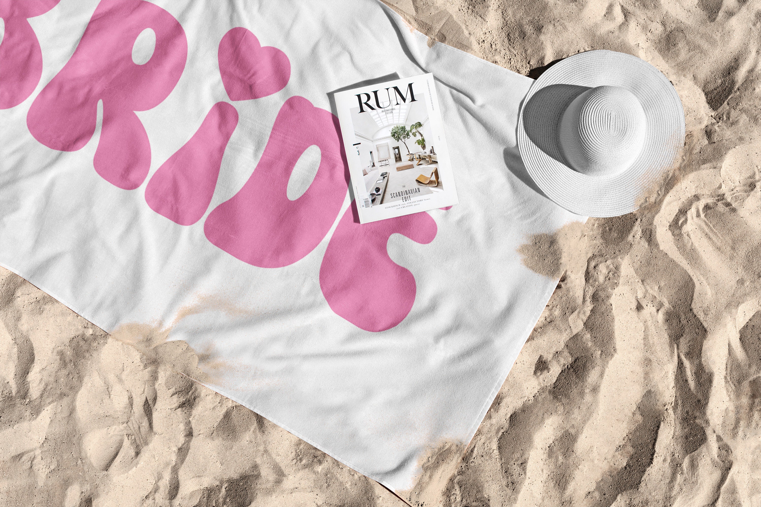 Personalized Beach Towel With Flowers - Monogrammed Bride Towel, 30"x60", Sand-Free, Perfect Bachelorette Gift - View #3
