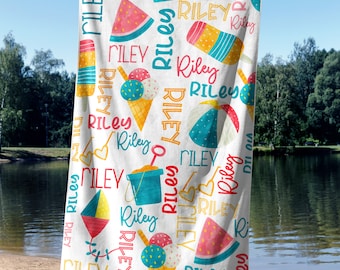 Personalized Kids Beach Towel, Towel for daughter, Beach Towel with name, beach towel for girl,