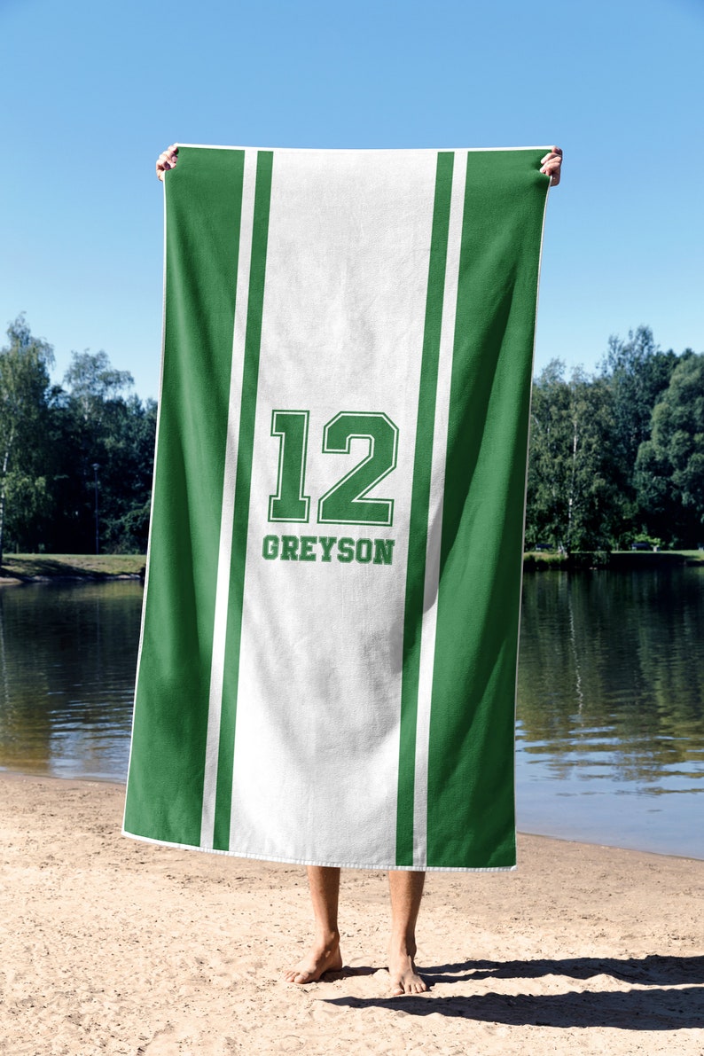 Personalized Sport Beach Towel Custom Team Beach Towel Etsy