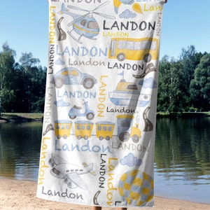 Personalized Beach Towel for boys, Name Beach Towel, Beach towel for son, kids beach towel, towel gift