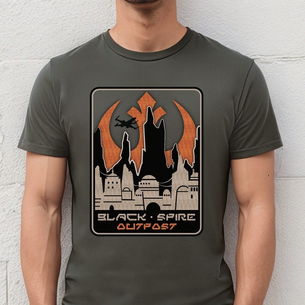 Black Spire Outpost Unisex t-shirt, Star Wars Batuu, larger graphic size