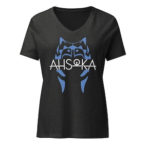 Ahsoka T-Shirt Dark Heather Grey Women's Bella Canvas Relaxed V-Neck 6405CVC Star Wars Inspired Disney Ashoka Tano T-Shirt