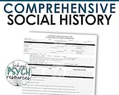 School Psychologist Comprehensive Social History Form Evaluation Parent Form, Special Education Digital Template, Instant/Digital Download