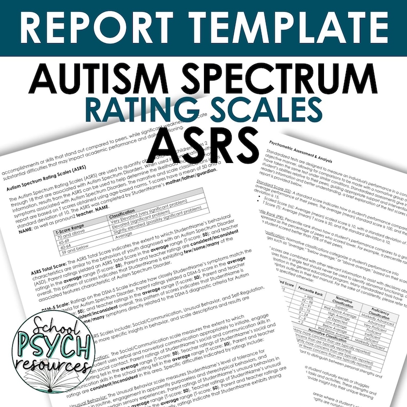 ASRS Report Template School Psychology Special Education Assessment ASRS Report Template School Psychology Special Education Assessment