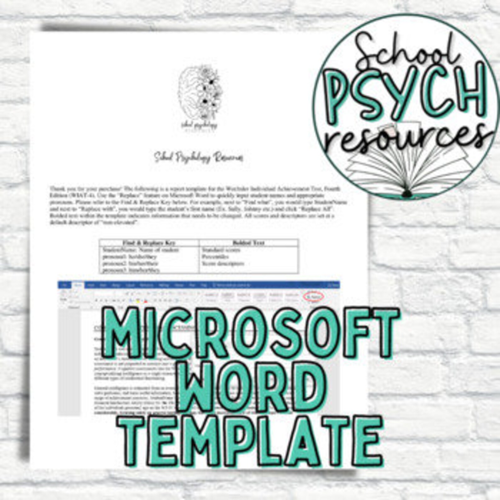 WIAT4 Report Template Shell School Psychology Special Etsy