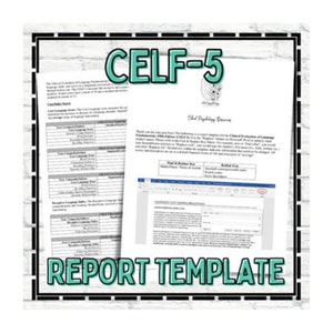 CELF5 Report Template Speech Language Special Education Assessment