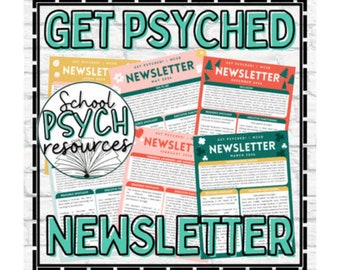 Get Psyched Monthly School Psychologist Newsletter Template Special Education, Special Education Digital Template, Instant/Digital Download
