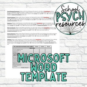 ASRS Report Template School Psychology Special Education Assessment ASRS Report Template School Psychology Special Education Assessment