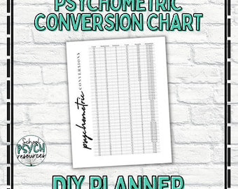 Psychometric Conversion Table - Etsy Canada
