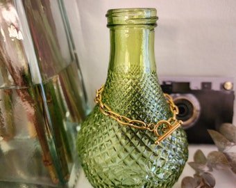 18K ゴールド ミニマリスト リンク ブレスレット - 防水ブレスレット - シンプルで太いチェーン - 変色なし