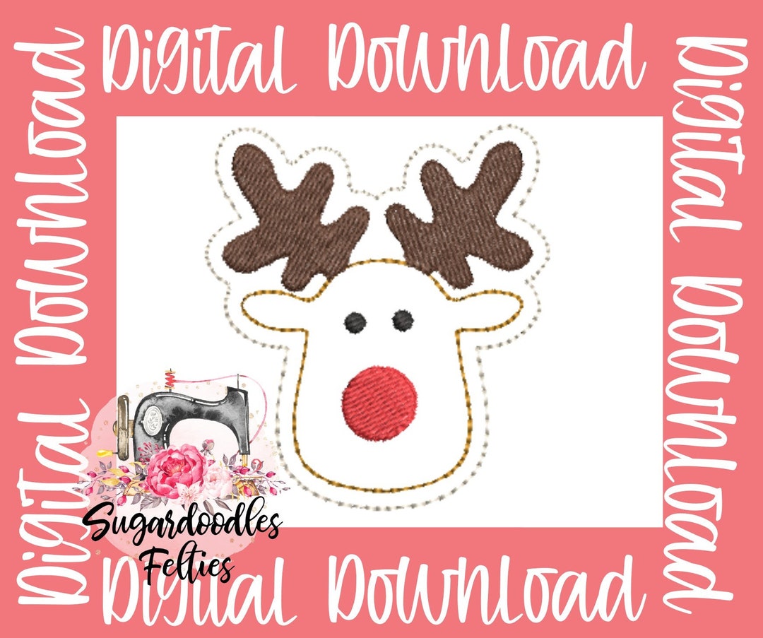 Red Nose Reindeer Feltie Filechristmas Feltie Fileswinter Feltie