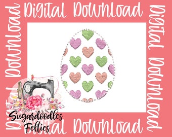 Heart Easter Egg Feltie Design-Easter Feltie Design-Embroidery Feltie Design-Heart Egg Feltie Design-Egg Feltie Design-Embroidery Design-ITH