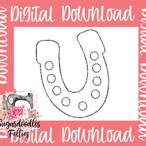 Lucky Horse Shoe Feltie Design-St.Patrick&#39;s Day Feltie Design-Embroidery Design-Lucky Design-Machine Embroidery Design- Horse Shoe Feltie
