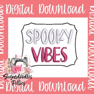 Spooky Vibes Halloween Feltie Embroidery Design-Halloween Feltie Design-Digital Embroidery Design-Fall Embroidery Designs-Halloween Design