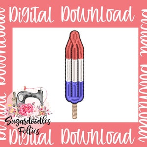 4th of July Bomb Pop Feltie Embroidery Design-4th Of July Feltie Designs-Summer Feltie Designs-Embroidery Design- Memorial Day Feltie ITH