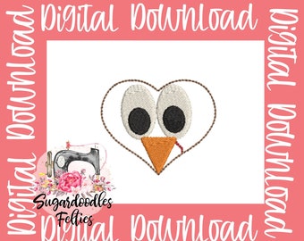Turkey Heart Feltie File-Thanksgiving Feltie -ITH Embroidery Design-Embroidery Digital File-Machine Embroidery Design-Fall Feltie Designs