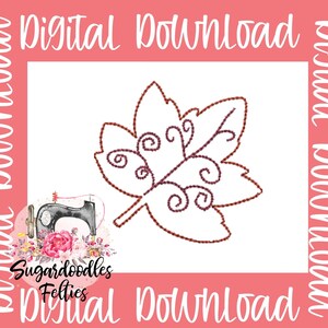 Leaf 1 Fall Feltie Embroidery Design-Thanksgiving Feltie Design-Digital Embroidery Designs-Fall Embroidery Designs-Thanksgiving Leaf Felties