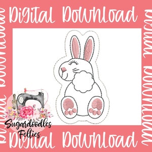 Osterhasen Filztie Design-Frühlings Filztier Design-Stickerei Design-Hase Design-ITH Designs-Stickerei Design-