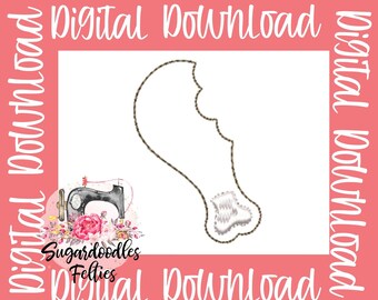 Turkey Leg Feltie Design-Thanksgiving Feltie Design-Digital Embroidery Design-Fall Embroidery Designs-Food Feltie Design-Turkey Feltie