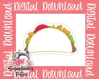 Taco Feltie File-Machine Embroidery Feltie Files-ITH Designs-4x4 Hoop-5x7 Hoop- Food Feltie Files-Taco Tuesday Feltie File-Taco Embroidery