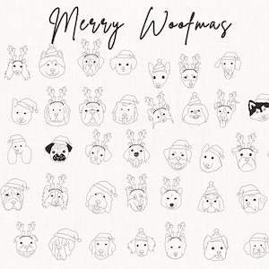 87 Christmas Dogs Breed Embroidery, Merry Woofmas,Xmas Dog Embroidery Machine