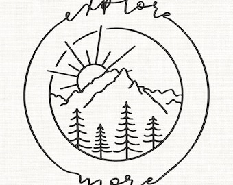 Explore More Embroidery,Nature Embroidery Machine,Camping Design
