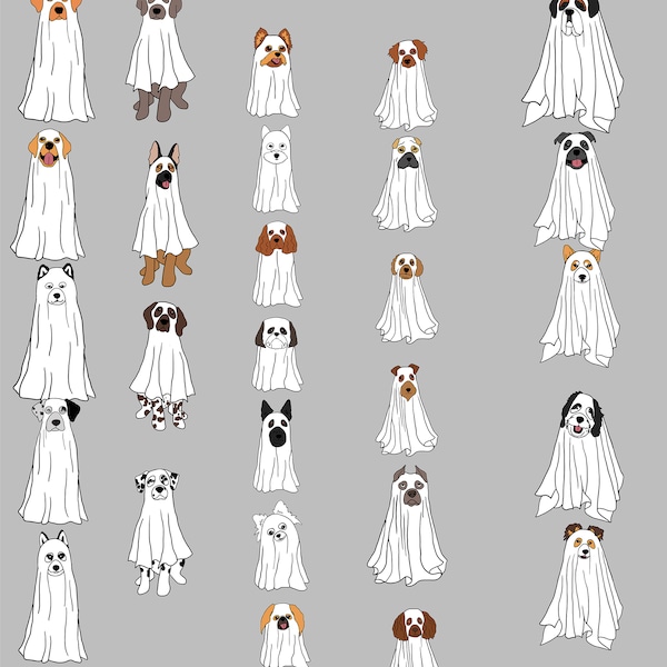 86 Ghost Dog Breeds,Ghost Dog Design,Retro Spooky Season,Boo png, Halloween