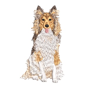 Sheltie Dog Embroidery Design: Shetland Machine Pattern (Digital)