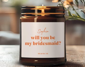 Vela de soja personalizada para propuesta de dama de honor, regalo para la fiesta nupcial (250 ml)