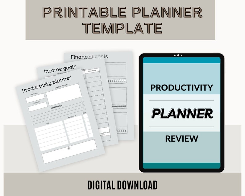 Productivity Planner Printable, Ultimate Life Journal Binder, Daily ...