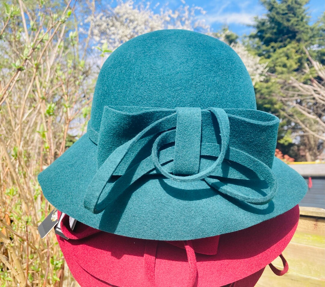 Cloche Hat Wool Felt Ladies Chic Vintage Style Rainproof Etsy