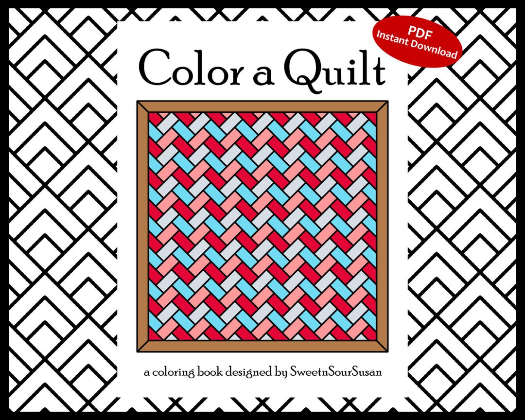 Quilt Pattern Coloring Book 20 Pages to Color PDF Instant Download ...