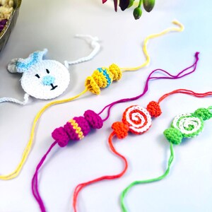 Crochet Rakhi for kids, Rakhi bracelet, Rakhi for brother, Cute Kids Rakhi, cartoon rakhi Crochet Bracelet, Animals Rakhi, Rakhi for Babies