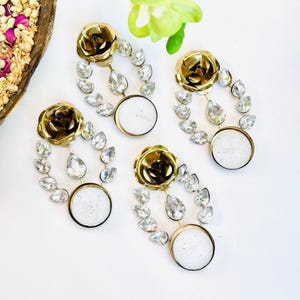 Diyas na Diwali, indyjski świecznik na podgrzewacze, perłowy Diya, dekoracja Diwali, upominki na Diwali, prezenty zwrotne na Diwali, metalowy Diwali Diya, upominek na Diwali