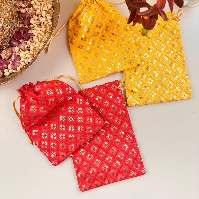 Ganesha Potli Bags, Potli bags bulk, Return gift bags, Potli Bags for Wedding, Indian Return Gifts, Pooja Favors, Indian wedding Favor Bild 10