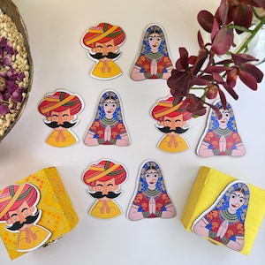 Rajasthani Tags, Desi wedding props, Wedding tags, Shaadi tags,  Mehndi Favor Tags, Dholki Favor tags, Indian wedding Tags