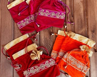 Potli Bags, Potli bags bulk, Potli Bags for Wedding, Pooja Return Gifts Bag, Indian Return Gifts, Pooja Favors, Indian wedding Favor