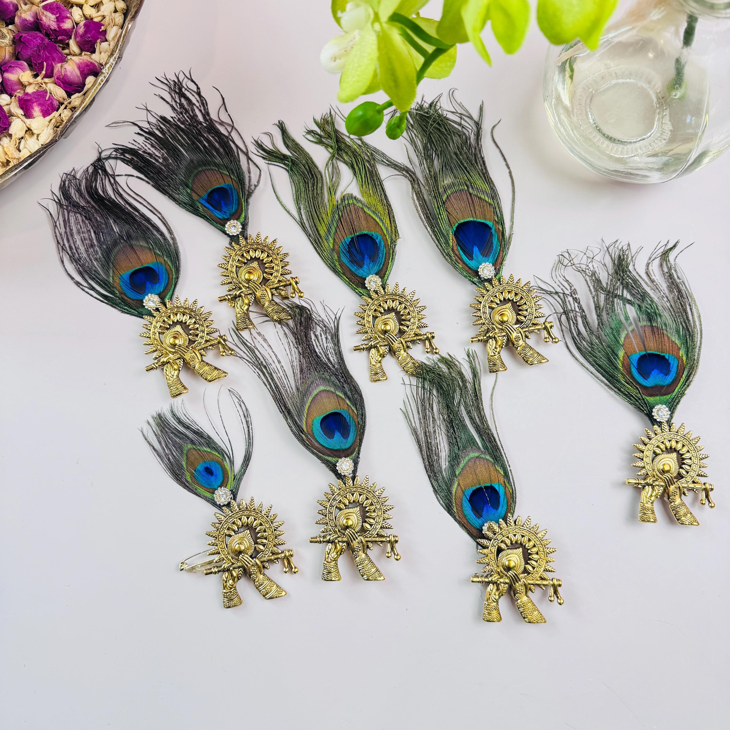 Mor Pankh Groom Side Brooch Baarati Brooch, Indian Wedding