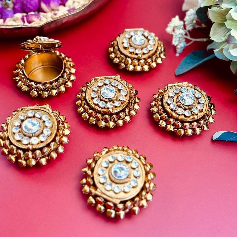 Haldi Kumkum Holder, Pooja Return Gifts, indian return gift, Haldi kumkum return Gift, housewarming return gift, Roli Chawal Holder, Sindoor