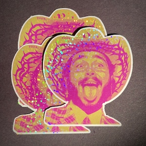 Post Malone, pop culture holographic sticker.