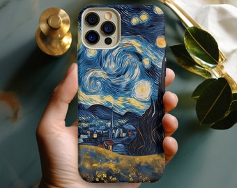 iPhone 15 Van Gogh Sternennacht Handyhülle, iPhone 15 Pro Max, iPhone 14+, Luxus-Handyhülle, Geschenk für Sie, Geschenk beste Freundin, Kunstgeschenk