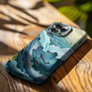 iPhone 15 3D Ocean phone case, iphone 15 Pro Max, iPhone 14 Plus, luxury phone case, gift for her, best friend gift, artsy gift
